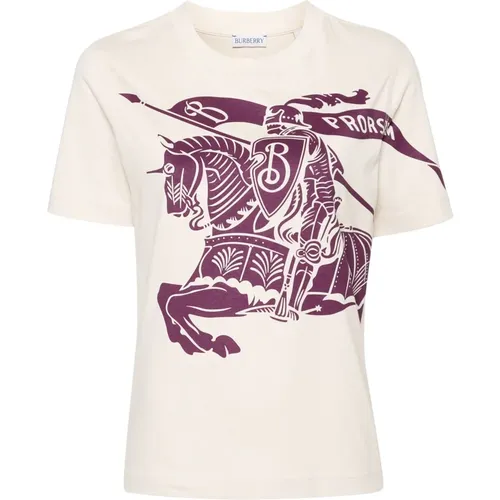 Equestrian Knight Design T-shirt , female, Sizes: XS, S - Burberry - Modalova