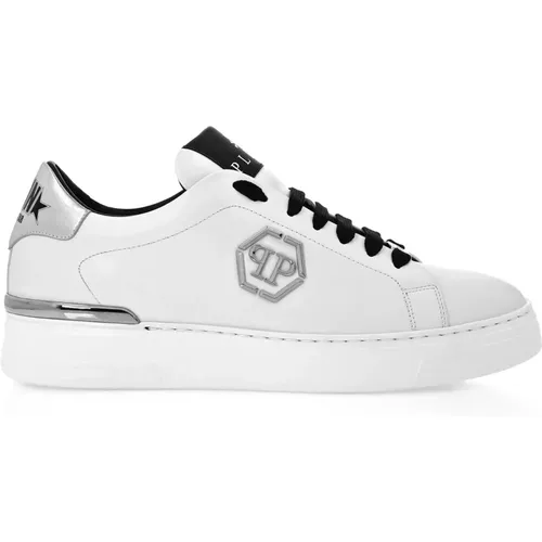 Weiße Hexagon Low-Top Sneakers , Herren, Größe: 43 EU - Philipp Plein - Modalova