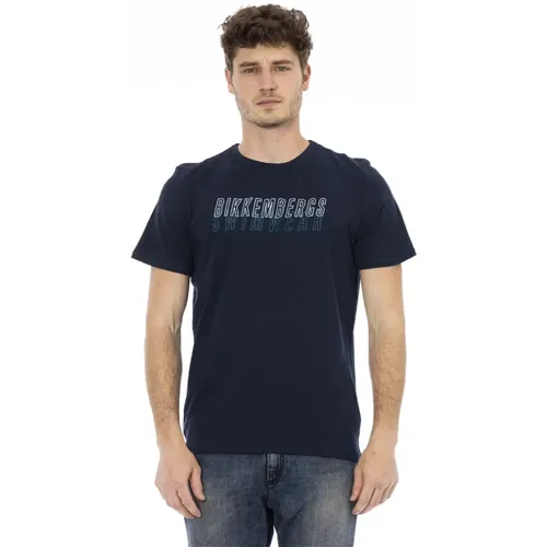 Bedrucktes Frontlogo T-Shirt Strandbekleidung , Herren, Größe: M - Bikkembergs - Modalova