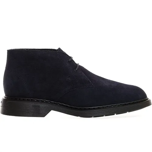Men`s Shoes Ankle Boots Blu Noos , male, Sizes: 6 1/2 UK, 5 UK, 7 UK, 10 UK - Hogan - Modalova