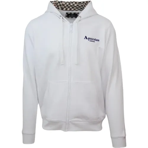 Baumwoll-Zip-Sweatshirt mit Logo-Detail , Herren, Größe: L - Aquascutum - Modalova
