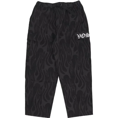 Flames Gothic Cargo Hose Schwarz , Herren, Größe: M - VISION OF SUPER - Modalova