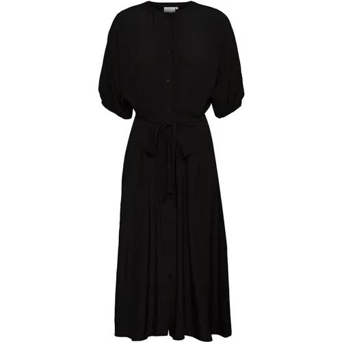 Einfaches Schwarzes Kleid Kajuliane Stil , Damen, Größe: 2XS - Kaffe - Modalova