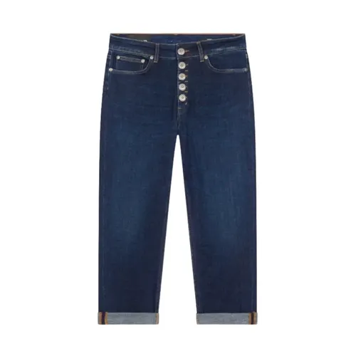 Cropped Jeans mit Jewel Button Fastening , Damen, Größe: W25 - Dondup - Modalova