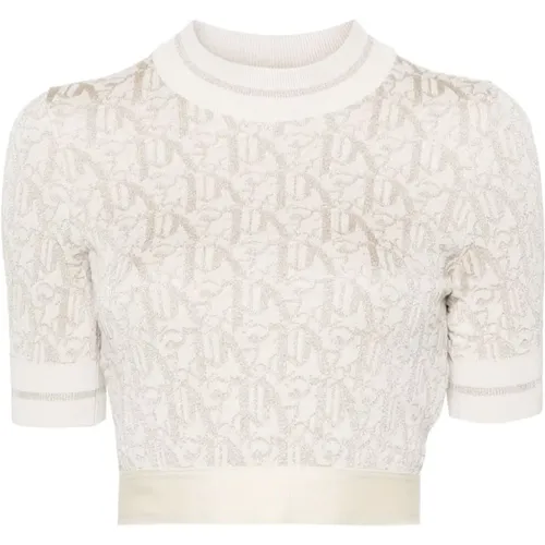 Monogram Jacquard Sweater Top , Damen, Größe: L - Palm Angels - Modalova