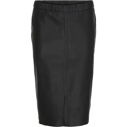 Stretch Bleistift Lederrock 100089 Schwarz , Damen, Größe: XS - BTFCPH - Modalova