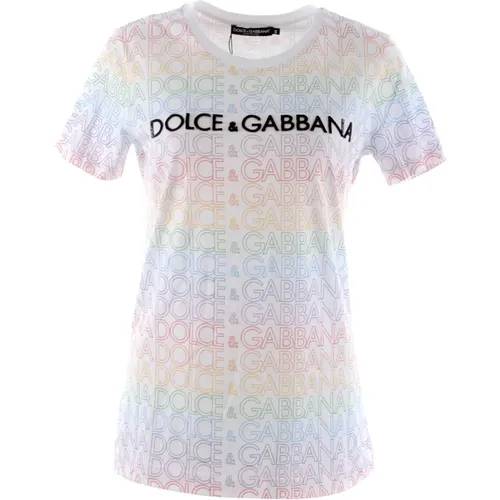 Damen Pailletten Kurzarm T-Shirt - Dolce & Gabbana - Modalova