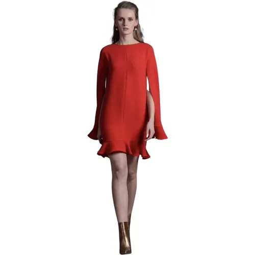 Elegant Long Sleeve Short Dress , female, Sizes: M - Moskada - Modalova
