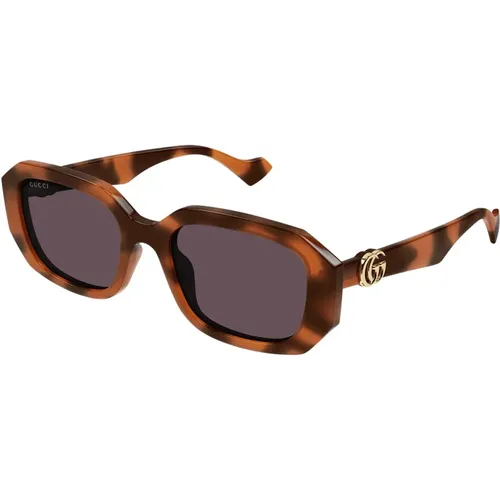 Geometrische Rechteckige Sonnenbrille , Damen, Größe: 54 MM - Gucci - Modalova