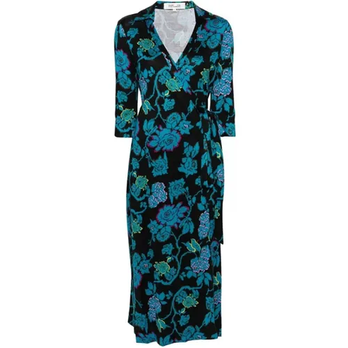 Floral Print Wrap Midi Dress , female, Sizes: M, XS, S - Diane Von Furstenberg - Modalova