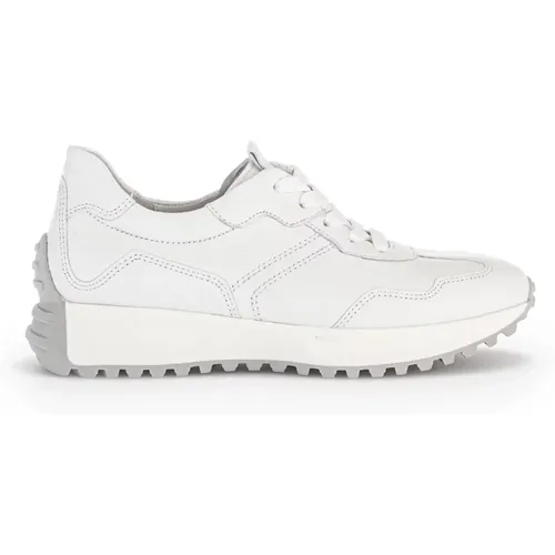 Weiße Leder Sneakers Moderne Basket , Damen, Größe: 41 EU - Gabor - Modalova