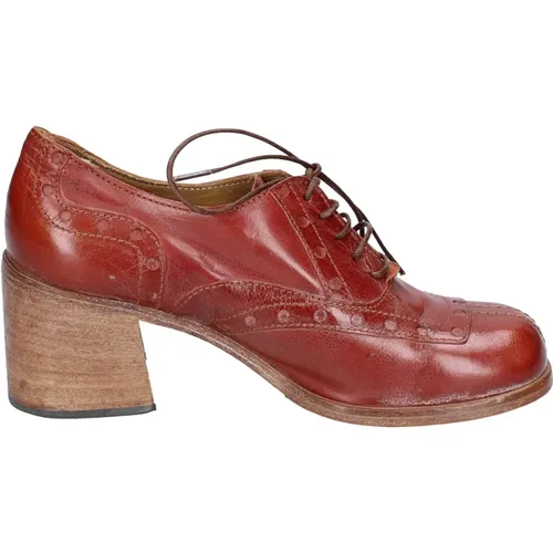 Vintage Leather Elegant Shoes for Women , female, Sizes: 4 UK - Moma - Modalova