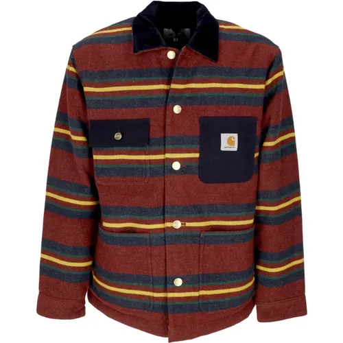 Oregon Jacket Starco Stripe/Bordeaux , Herren, Größe: S - Carhartt WIP - Modalova