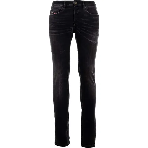 Schwarze Slim Fit Denim Jeans - Diesel - Modalova