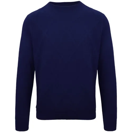 Cashmere Sweater with Check Embroidery , male, Sizes: S, XL, 2XL, L, M - Malo - Modalova