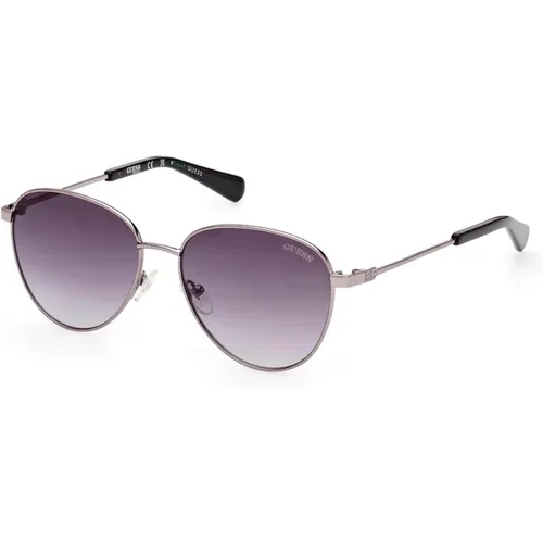 Silver/Grey Blue Shaded Sunglasses , unisex, Sizes: 53 MM - Guess - Modalova