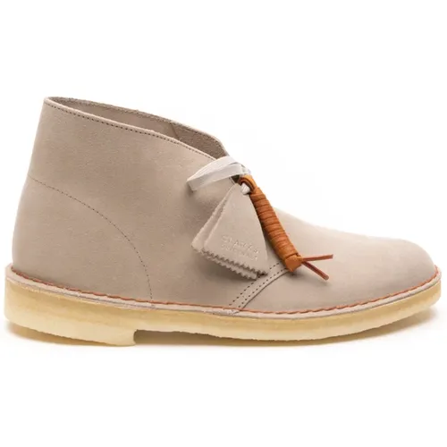 Flat Suede Desert Boots , male, Sizes: 10 1/2 UK, 7 1/2 UK, 7 UK, 8 1/2 UK, 8 UK - Clarks - Modalova