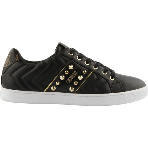 Stud Trainers in Gold Women , female, Sizes: 5 UK - Guess - Modalova