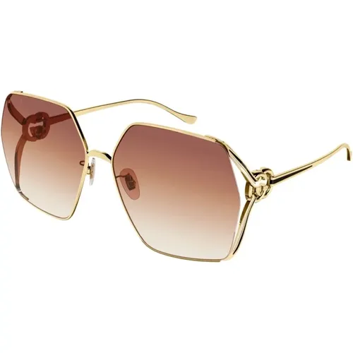 Vintage Oversized Quadratische Sonnenbrille , unisex, Größe: 64 MM - Gucci - Modalova