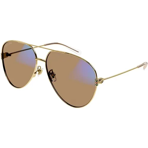 Stylish Sunglasses with Blue & Brown Lenses , female, Sizes: 62 MM - Gucci - Modalova