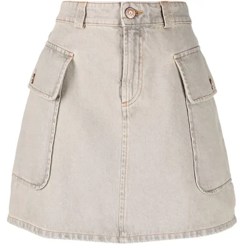 Casual Denim Skirt in Grey , female, Sizes: M - See by Chloé - Modalova