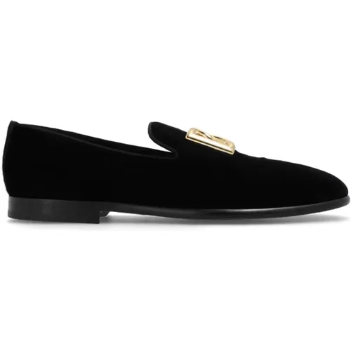Velvet loafers , male, Sizes: 7 UK, 7 1/2 UK - Dolce & Gabbana - Modalova