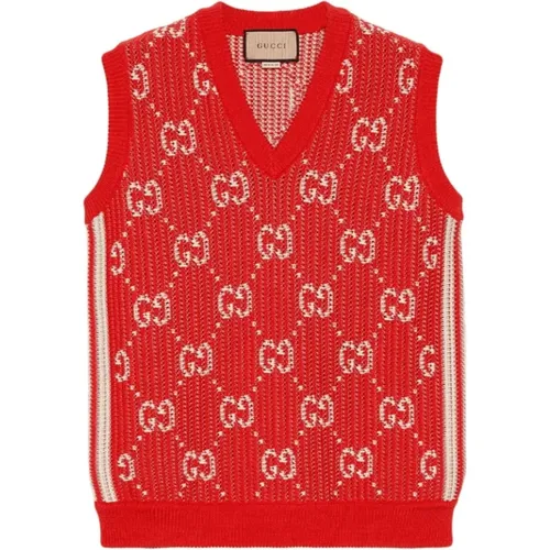 GG jacquard knitted vest , male, Sizes: XS - Gucci - Modalova