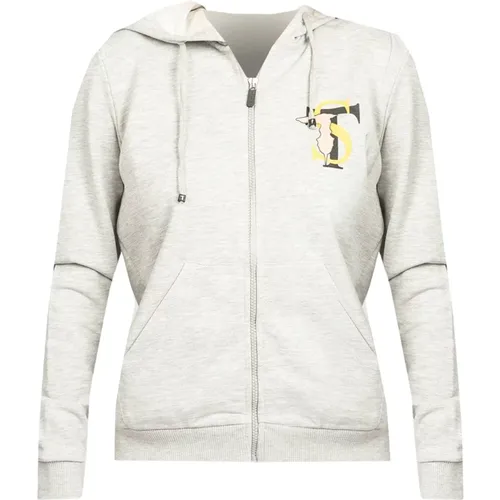 Sport Hoodie mit Logo-Print , Damen, Größe: S - Trussardi - Modalova