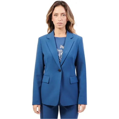 Blaue Jacke mit 1 Knopf , Damen, Größe: XL - Gerry Weber - Modalova