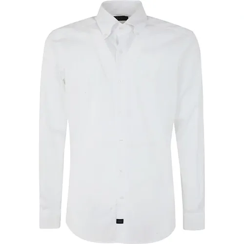 NEW Button Down Stretch Popeline Shirt , male, Sizes: XL, M, 2XL, 4XL, 3XL, S - Fay - Modalova