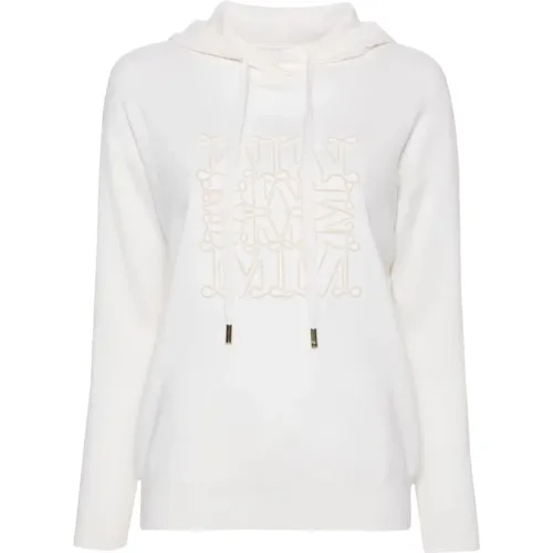 Weiße Wollkapuzenpullover , Damen, Größe: M - Max Mara - Modalova