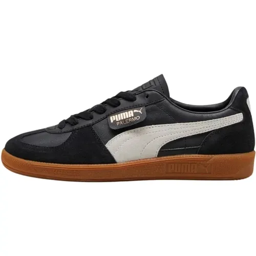 Schwarze Leder Feder Sneakers , Herren, Größe: 42 EU - Puma - Modalova