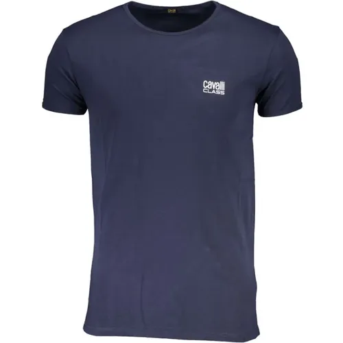 Blau Baumwolle Druck Logo T-Shirt - Cavalli Class - Modalova