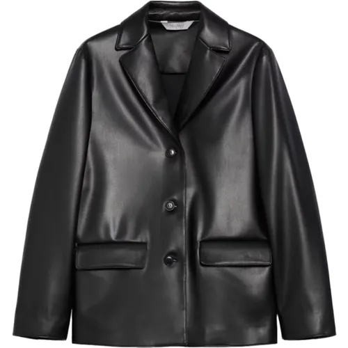 Schwarzer Jersey-Blazer mit Revers , Damen, Größe: S - Max Mara - Modalova