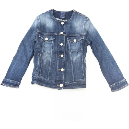 Jeansjacke mit Rundhalsausschnitt , Damen, Größe: S - Jacob Cohën - Modalova