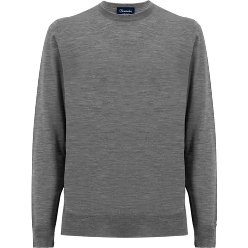 Luxus Wolle Seide Kaschmir Crew Neck Pullover , Herren, Größe: 2XL - Drumohr - Modalova