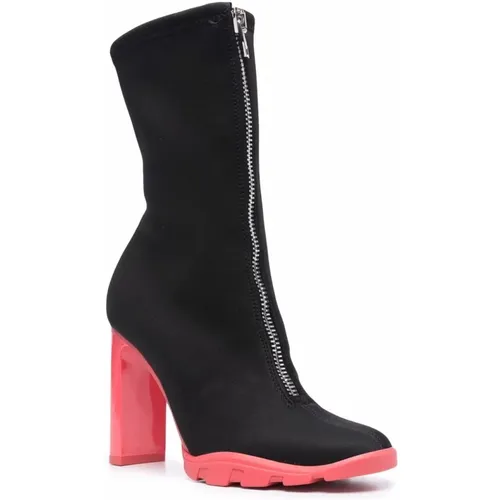 And Coral Zip-Up Ankle Boots , female, Sizes: 7 UK, 4 UK, 6 UK, 5 UK, 4 1/2 UK, 5 1/2 UK - alexander mcqueen - Modalova