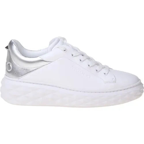 Silver Leather Sneakers , female, Sizes: 4 UK - Jimmy Choo - Modalova