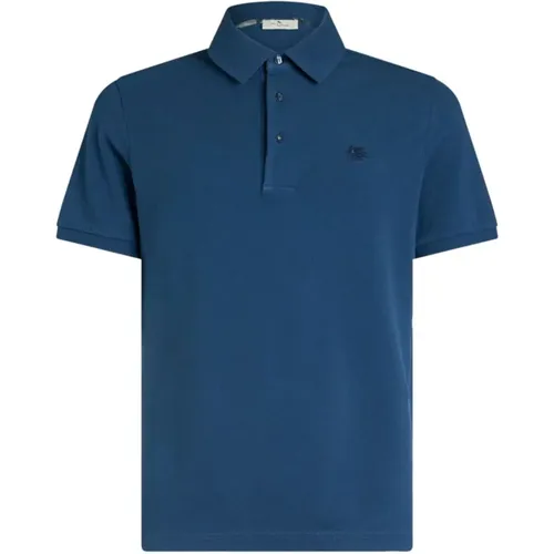Blaues Polo-Shirt mit Pegasus-Logo , Herren, Größe: M - ETRO - Modalova