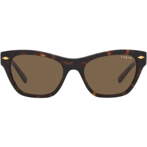 Dark Havana Sunglasses,Opal Brown Sunglasses with Brown Shaded Lenses, Shaded Sunglasses, Sunglasses - Vogue - Modalova