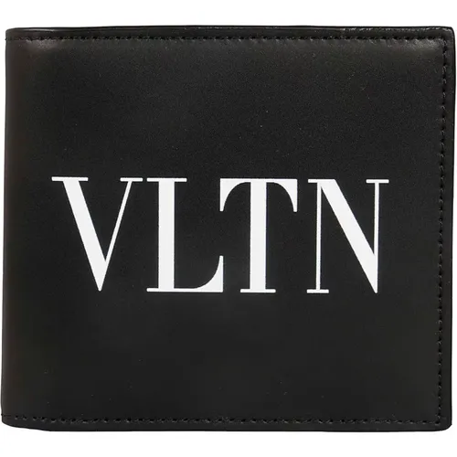 Calfskin Card Wallet Vltn Print , male, Sizes: ONE SIZE - Valentino Garavani - Modalova
