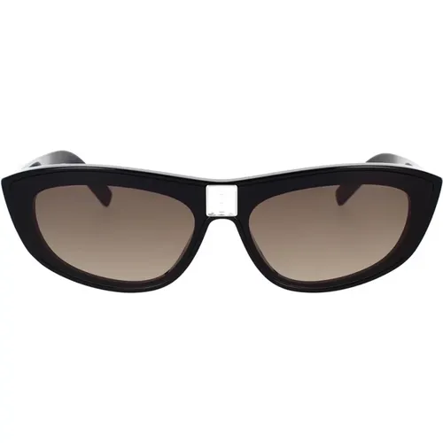 Moderne Sonnenbrille mit grauem Masken und schwarzem Rahmen , unisex, Größe: ONE Size - Givenchy - Modalova
