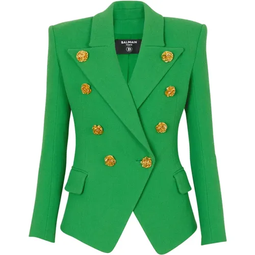 Double crepe suit jacket , female, Sizes: M - Balmain - Modalova