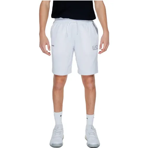 Weiße Schnür-Männer-Shorts , Herren, Größe: M - Emporio Armani EA7 - Modalova