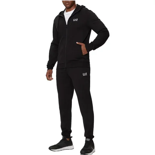 Sporty Core Identity Hooded Jogger Suit , male, Sizes: S, XL, L, M - Emporio Armani EA7 - Modalova