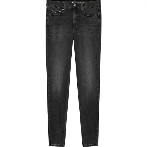 Schwarze Skinny Fit Stretch Denim Jeans , Damen, Größe: W25 - Tommy Jeans - Modalova