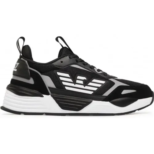 Reflective and White Armani EA7 Basketball Shoes , male, Sizes: 11 UK - Emporio Armani EA7 - Modalova