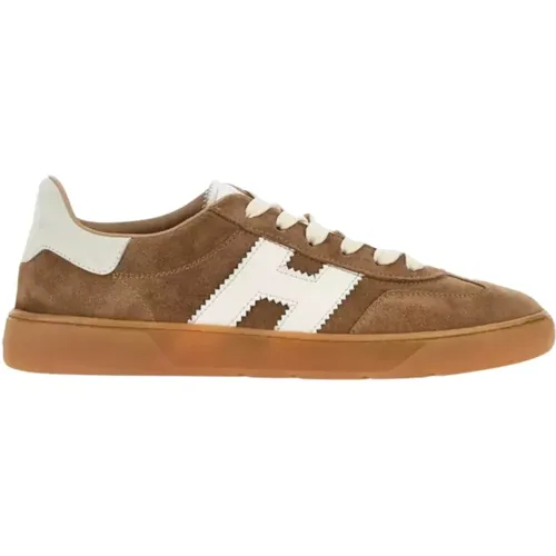 Braune Wildleder Kontrast Sneakers , Herren, Größe: 44 EU - Hogan - Modalova