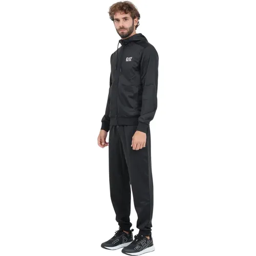 Schwarzer Herren Trainingsanzug Herbst-Winter Stil , Herren, Größe: M - Emporio Armani EA7 - Modalova