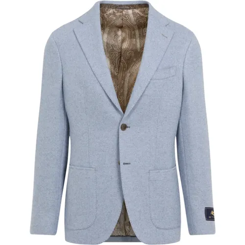 Blaue Woll-Kaschmir-Blend Jacke - ETRO - Modalova